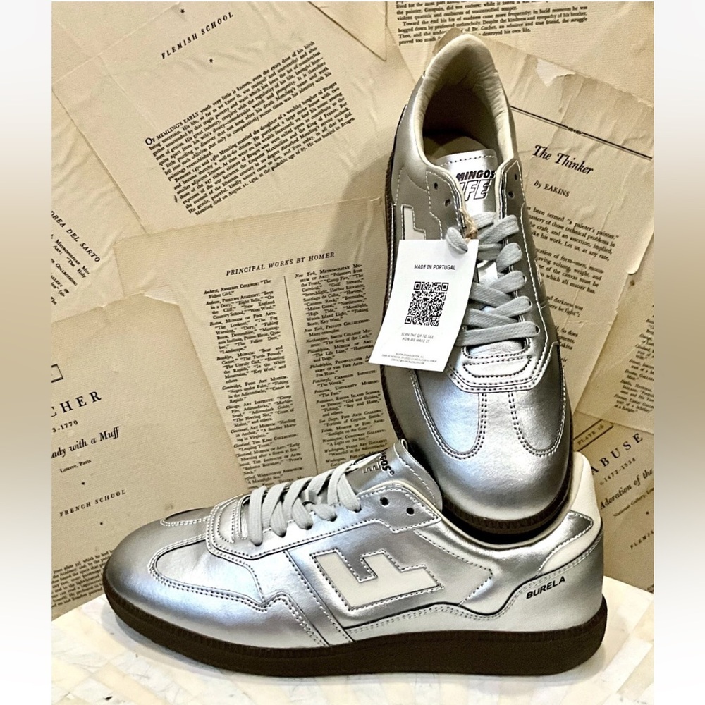 Free People Flamingo Life Burela Slim Sneakers Apple Silver Vegan